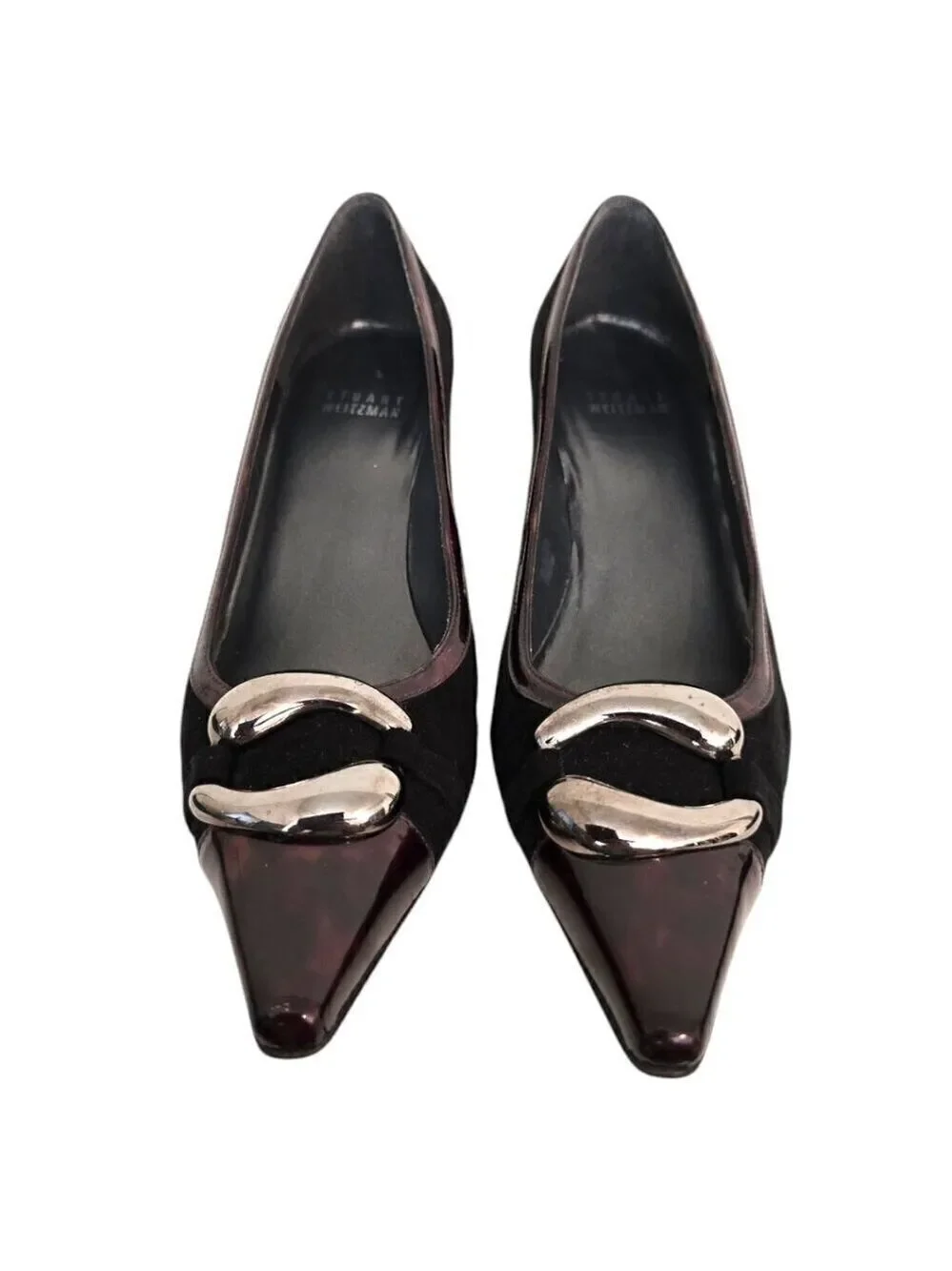 Stuart Weitzman Vintage Marsala Black Suede Tortoise Shell Pumps Sz 6